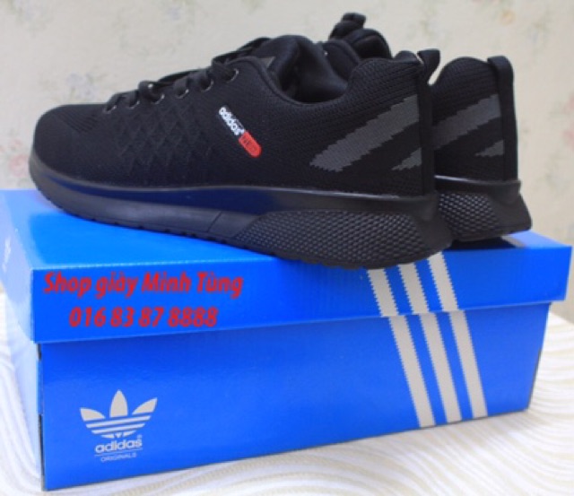 Giày thể thao nam Adidas Neo đen full (hình thật + Video)