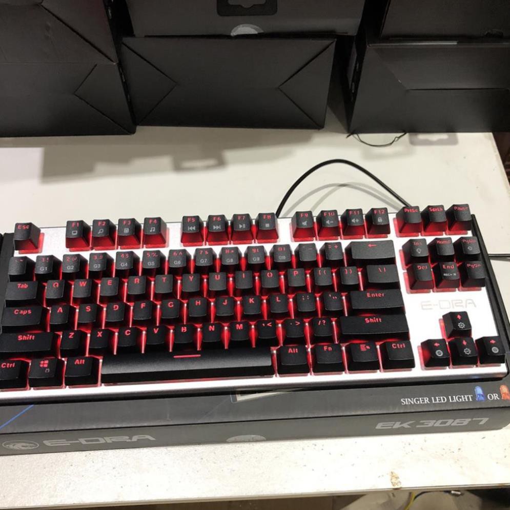 Bàn phím cơ E-DRA EK3087 - Siêu phẩm 2020 - Đèn led màu đỏ cực sang chảnh - Khung kim loại chống giật - Bảo hành 2 năm | BigBuy360 - bigbuy360.vn
