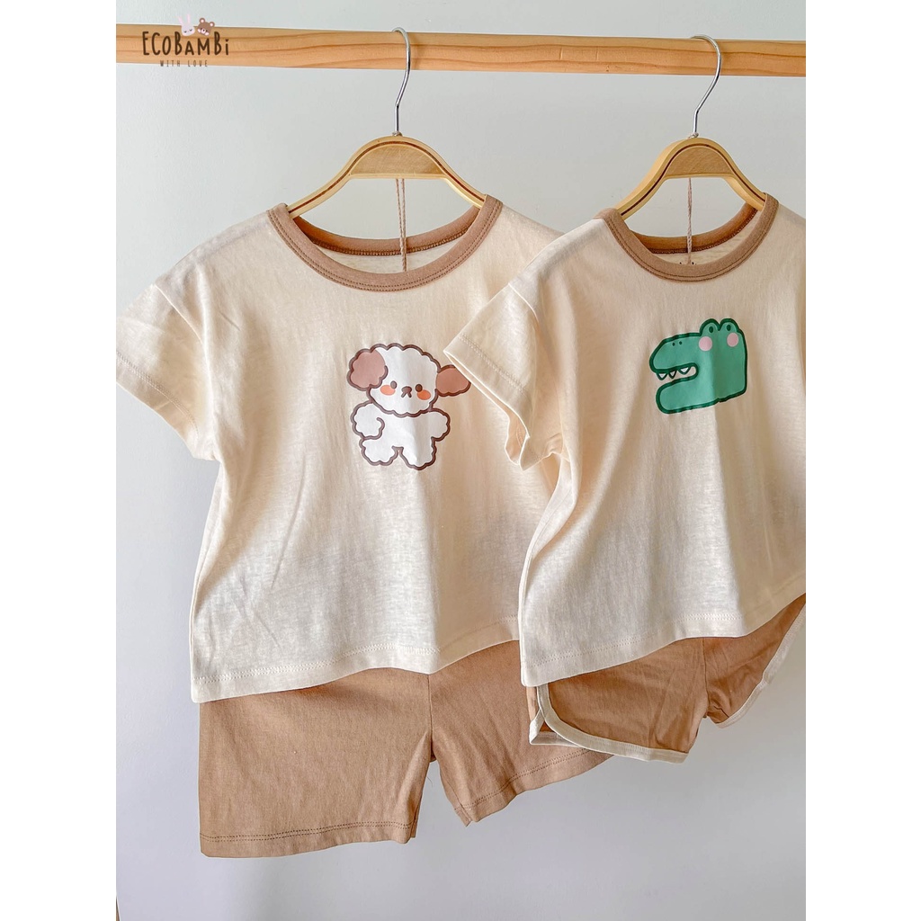 Bộ thun cotton phong cách Hàn Quốc EcobambiWithLove