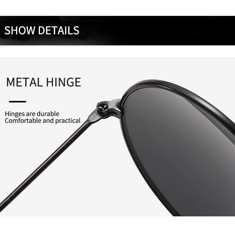 Kính Mát Gọng Kim Loại Tròn Thiết Kế Đơn Giản Thời Trang