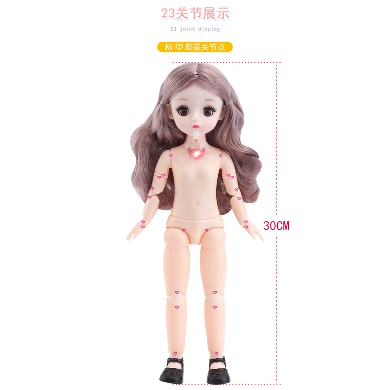 Búp bê Baboliy 30 cm có khớp mắt có thể nhắm mở xinh đẹp đáng yêu ANDATOY AD881