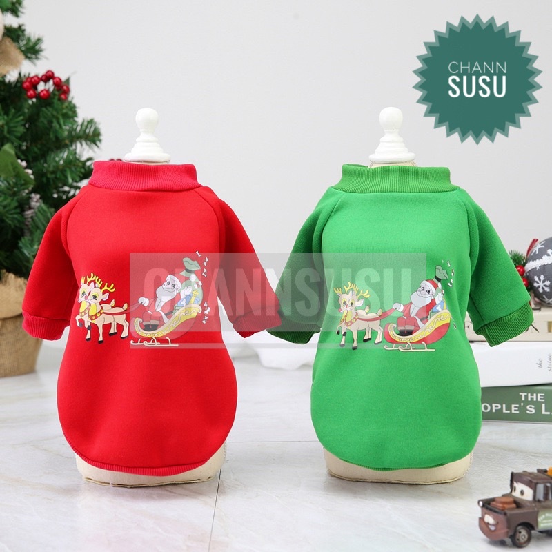 [Mã PET50K giảm Giảm 10% - Tối đa 50K đơn từ 250K] ÁO CHÓ MÈO - Áo nỉ xanh đỏ puppy cún đáng yêu cho chó mèo thú cưng