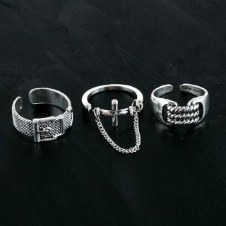 ( 3 mẫu ) Nhẫn Đôi Thời Trang Mẫu BELT CROSS TASSEL HEATHER Thời Trang Nam Nữ Unisex Cá Tính Hàn Quốc
