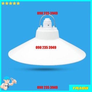 Bộ Chao đèn Chóa đèn nhựa trắng ngoài trời 25cm và đui E27 Kín nước Đsg
