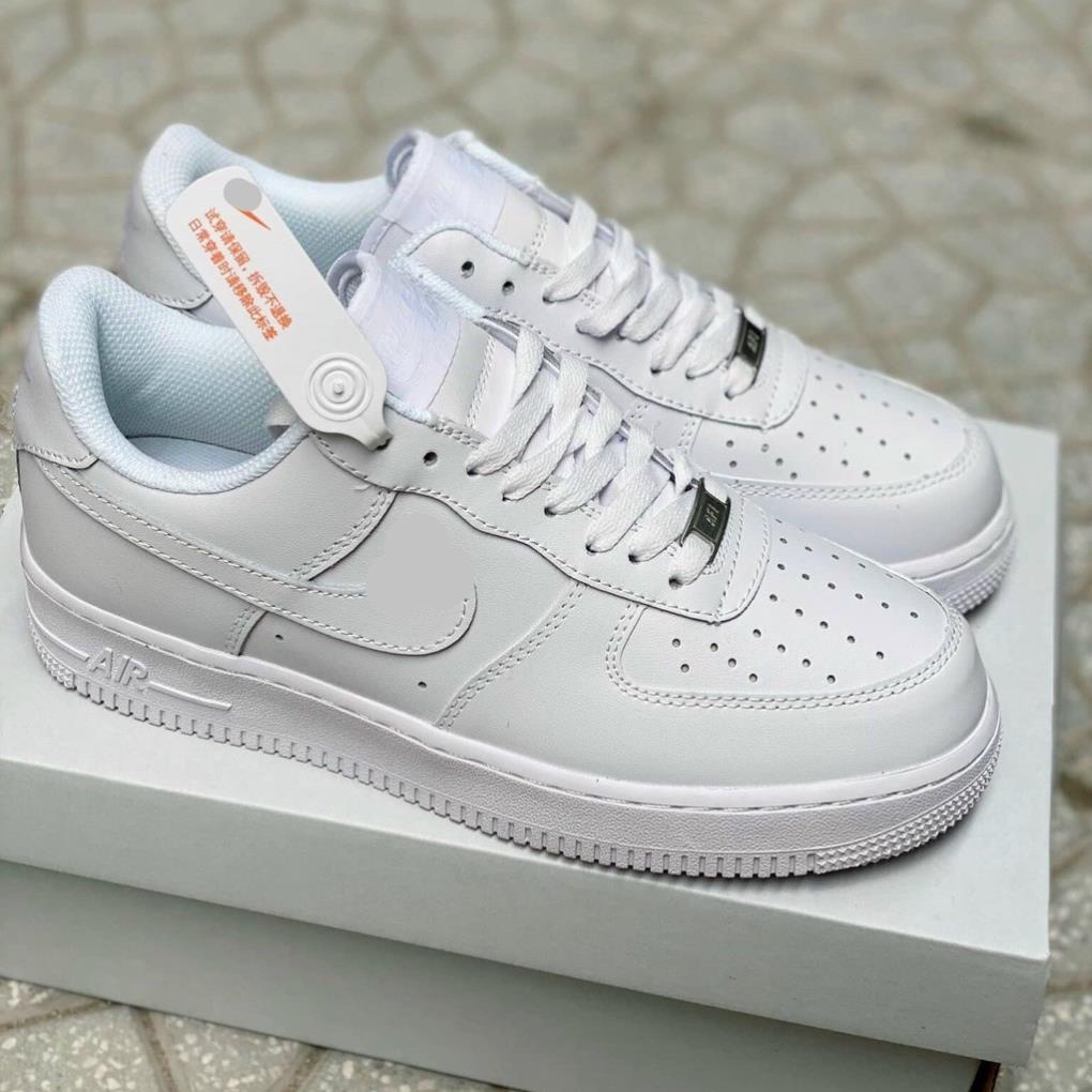 Giày Nike_air force 1 màu trắng nam nữ, Giày_Nike af1 trắng bản đẹp đế không vàng full box bill 👩‍👩‍👦‍👦
