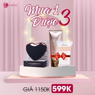 KÈM QUÀ MÁY RỬA MẶT LACO LUXURY MÀU ĐEN(nâng cơ, rửa mặt, đẩy tinh chất, tăng sinh collagen dưới da, đánh tan nọng cằm)