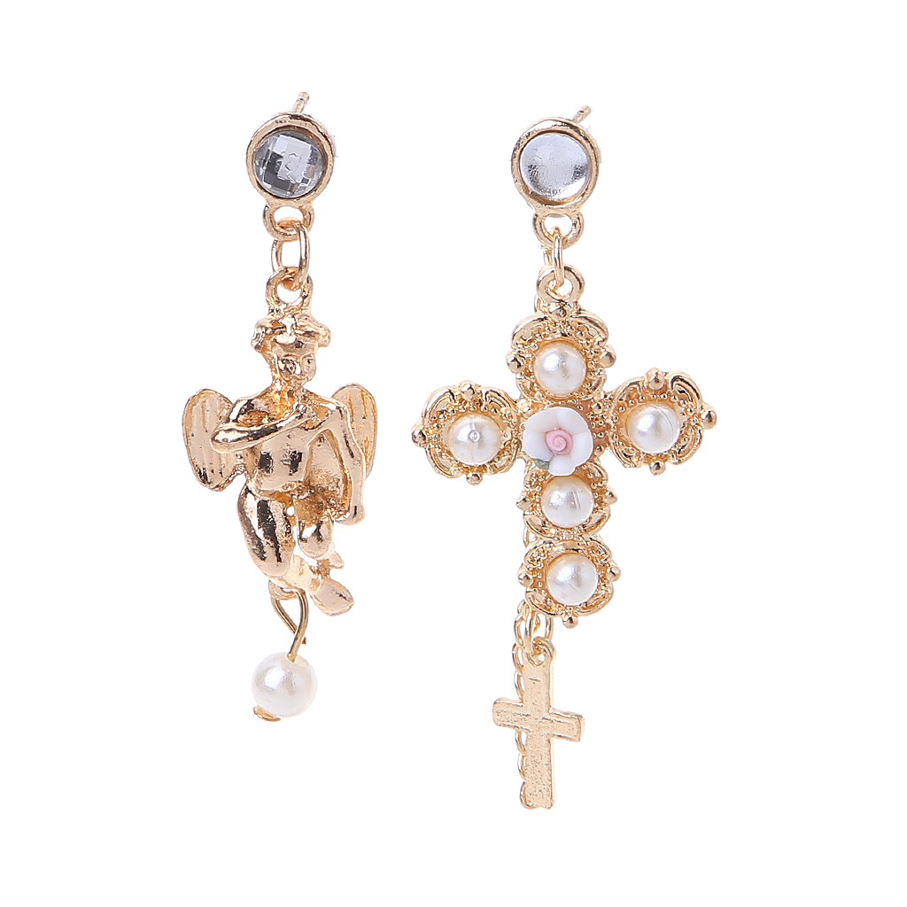 Khuyên tai dáng dài đính ngọc trai nhân tạo sang trọng thanh lịch