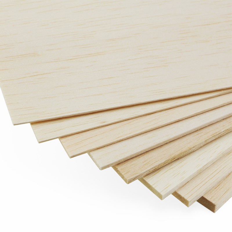 Gỗ balsa siêu nhẹ làm máy bay mô hình, nội thất thu nhỏ dày 1,2,3,5,10 mm - HÀNG MỚI VỀ