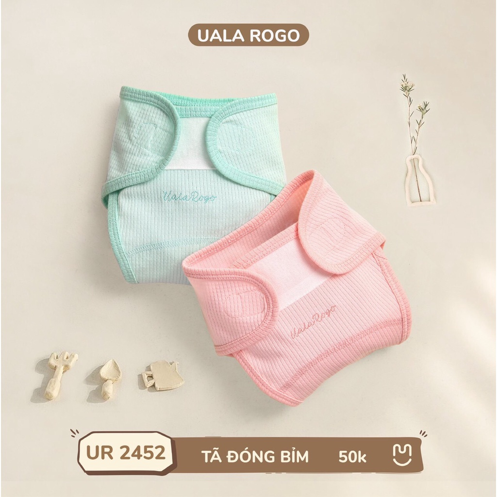 Tã dán sơ sinh Uala rogo vải cotton thấm hút dễ thay bỉm mẫu mới 2022