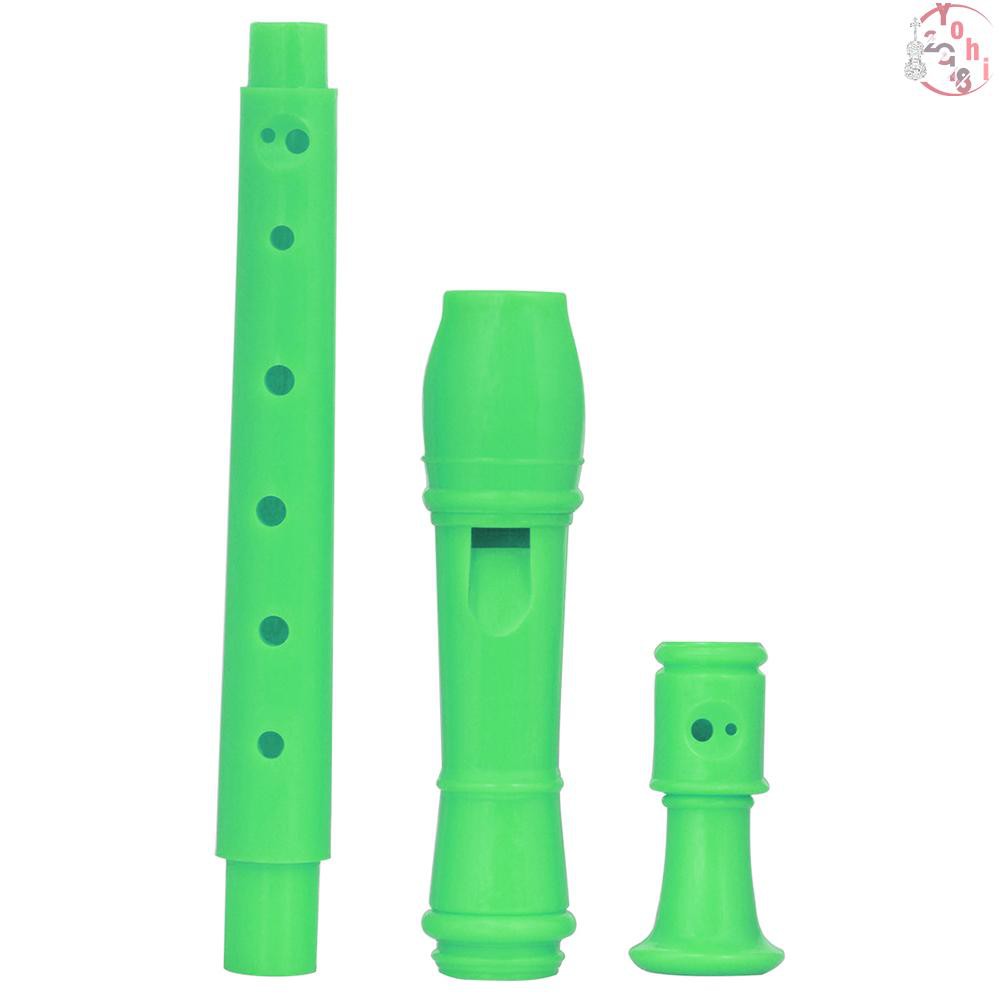♫ ABS Soprano Descant Recorder Clarinet 8 Holes German Style C Key with Fingering Chart Cleaning Stick for Kids Beginner