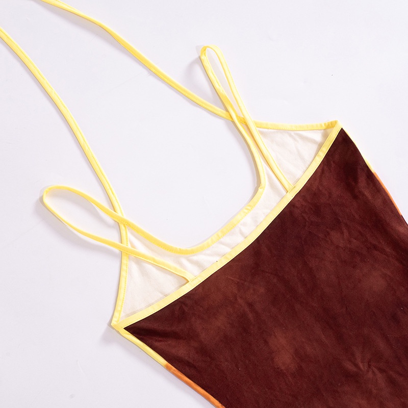 Đầm Dây Hở Lưng Xẻ Tà In Hình Phong Cảnh Thời Trang Đường Phố Cá Tính Dành Cho Nữ