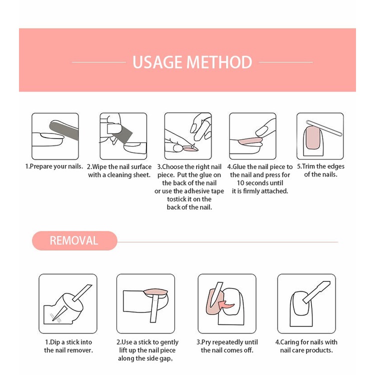 [Hàng mới về] Bộ 24 cái móng tay giả trang trí toàn phần màu gradient tiện dụng