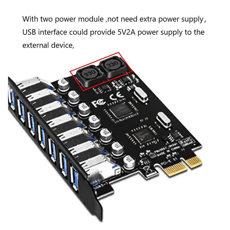 Card Mở Rộng Pci-E Mở Rộng 7 Cổng Usb 3.0 Cho Máy Tính | BigBuy360 - bigbuy360.vn