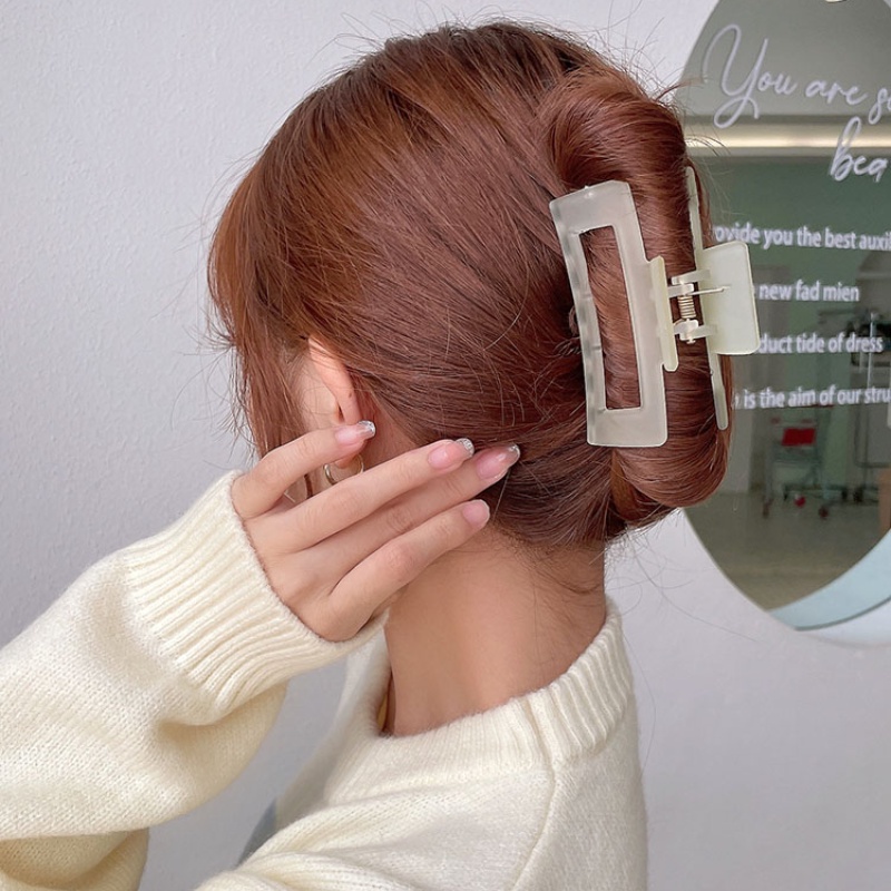 Kẹp tóc cỡ lớn màu xanh lá cây phong cách Hàn Quốc thời trang