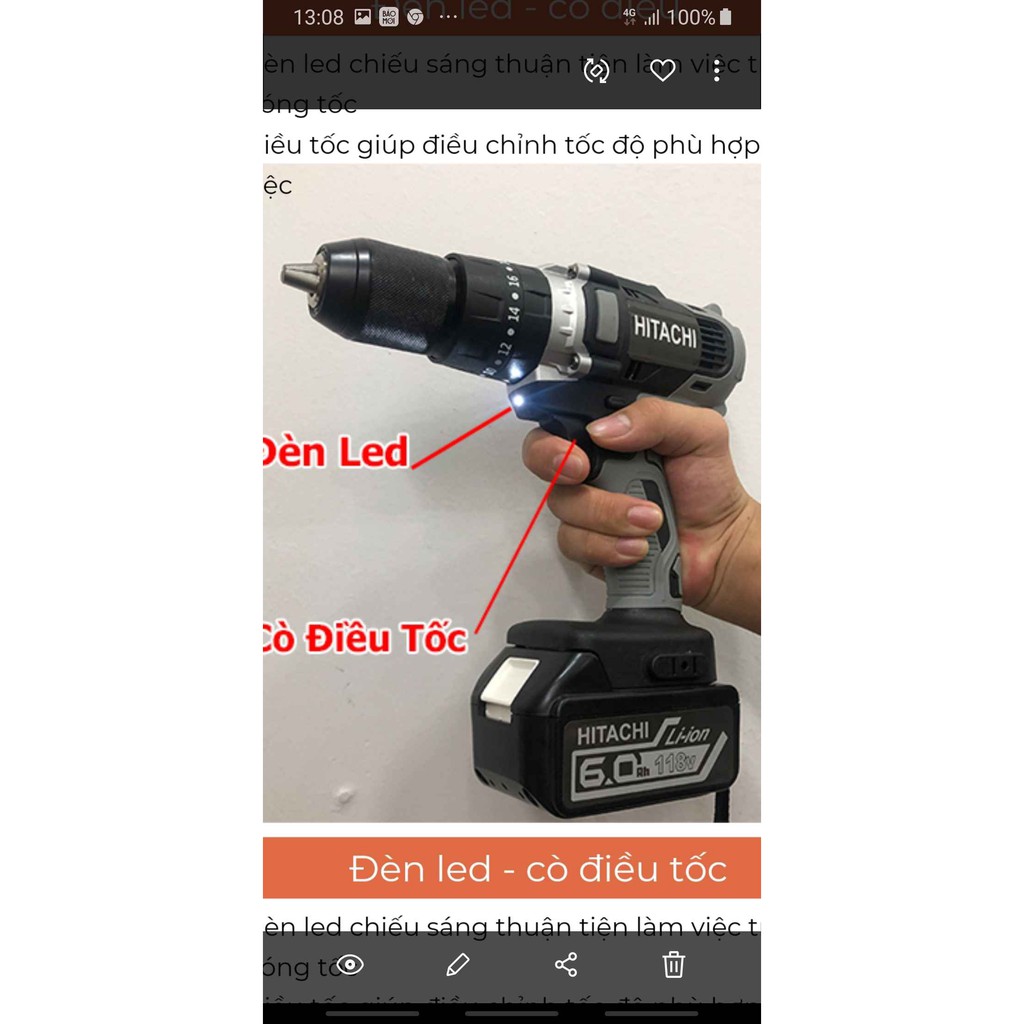 MÁY KHOAN PIN HITACHI 188V