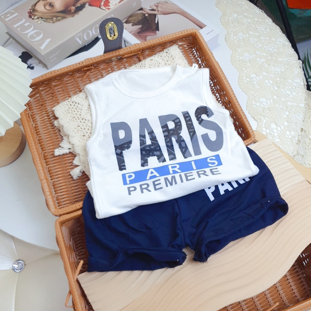 [SIZE ĐẠI] BỘ BA LỖ PARIS PHONG CÁCH NĂNG ĐỘNG ĐÁNG YÊU CHẤT COTTON MỀM MÁT CHO BÉ 20-30KG. VIDEO THẬT.XƯỞNG MAY BIBO