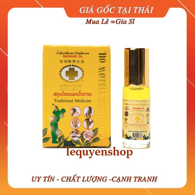 [hàng chính hãng]Dầu Thập tự vàng Thái Lan Chai Lăn Nhỏ