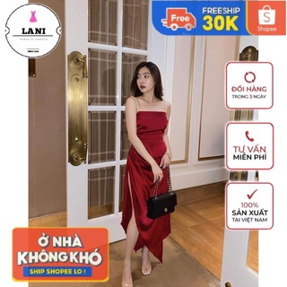 💎 Đầm dự tiệc 2 dây nhún bèo hông 2 màu chất phi sang chảnh ⚡FREESHIP⚡ 🔝 Hot trend 🔝