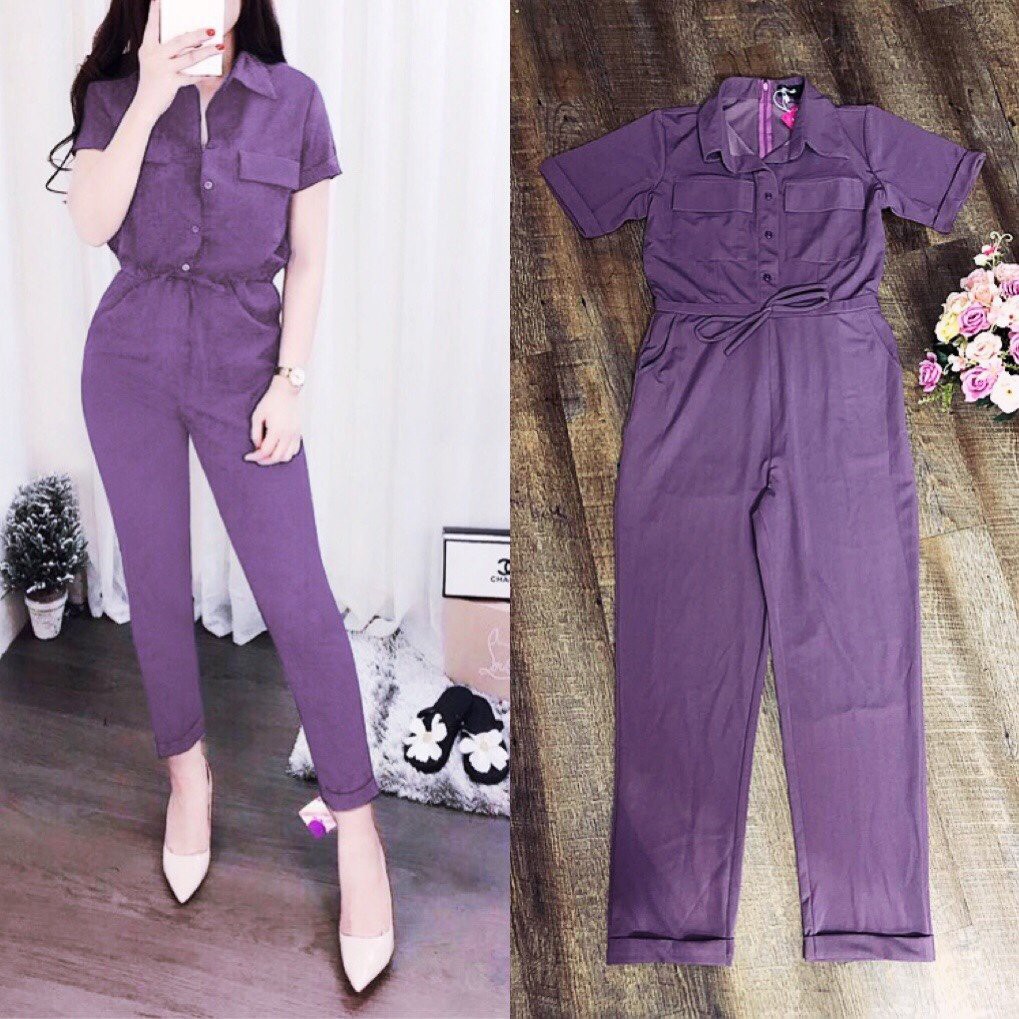 Đồ Jum 💕FREESHIP💕 Jumsuit dáng dài xắn lai 2 túi ngực thắt dây nơ TJ973 | BigBuy360 - bigbuy360.vn