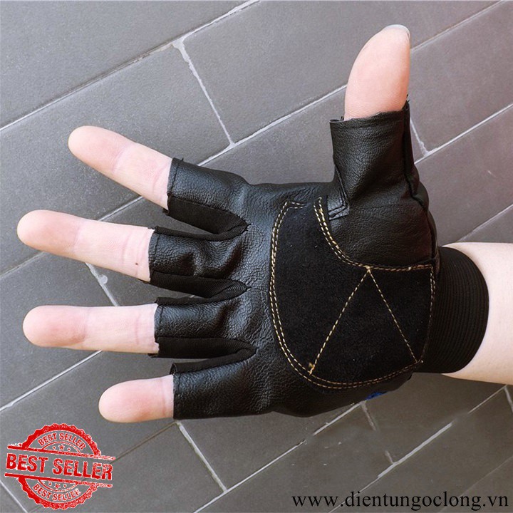 Găng Tay Hở Ngón Lái Xe Skull Chuẩn Biker