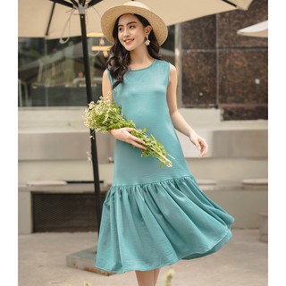 Váy bầu đẹp Lime Dress thiết kế đuôi cá, chất nhung tằm mát mẻ thiết kế bởi LAMME