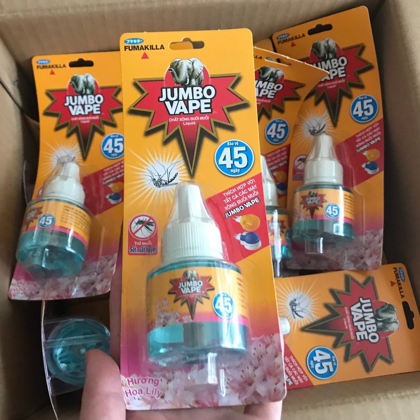 Xông đuổi muỗi Jumbo Nhật Bản 34ml x 2 - hương hoa Sakura, Hoa Lily.