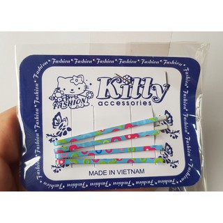 Set 4 ghim kẹp tóc hoa van mau kitty -dmai19