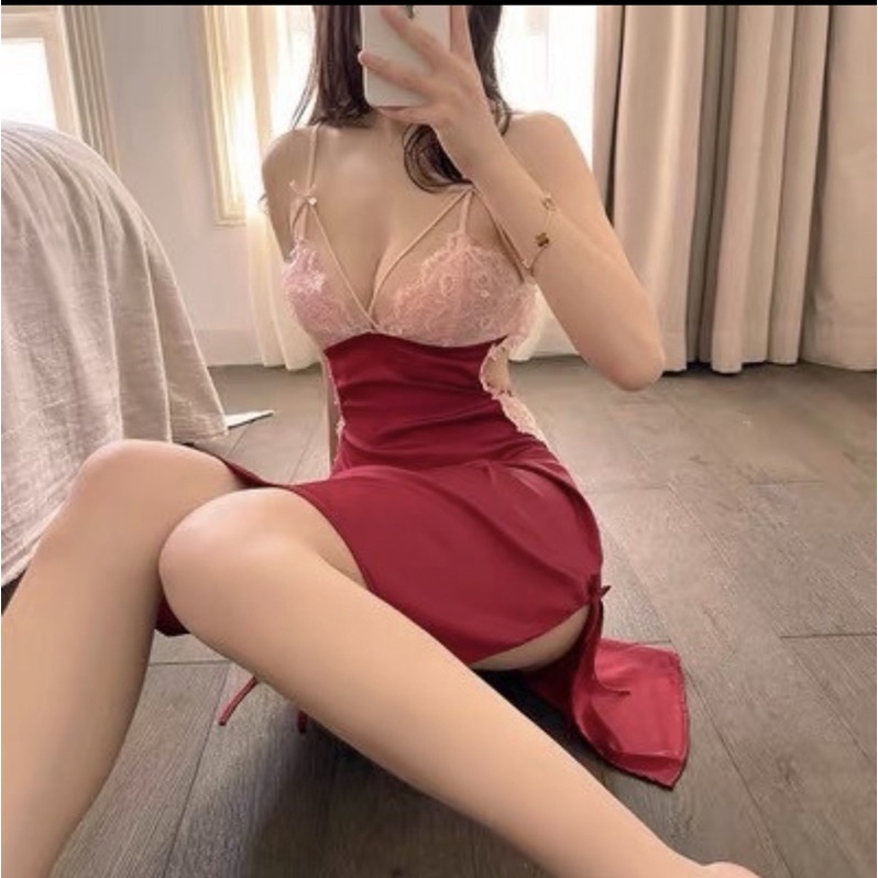 đầm ngủ  lụa phối ren cao cấp | BigBuy360 - bigbuy360.vn