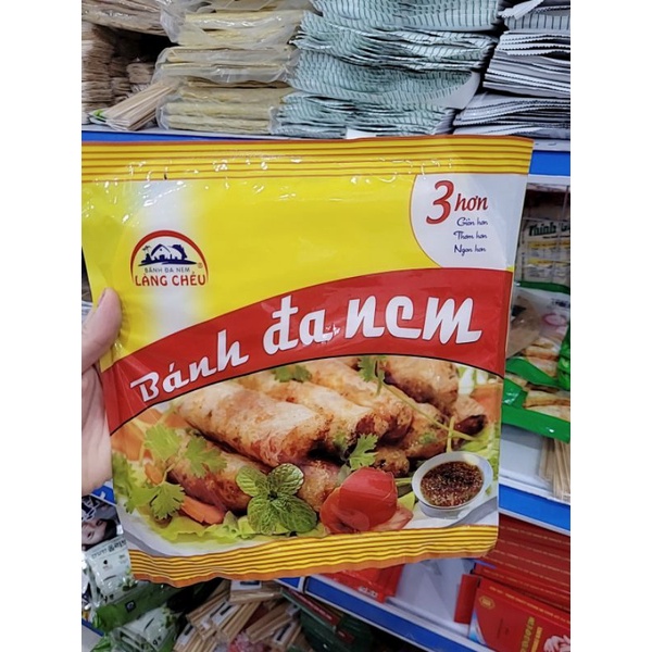 BÁNH ĐA NEM LÀNG CHIỀU 20 LÁ. CÓ 2 MÀU NÂU VÀ TRẮNG.