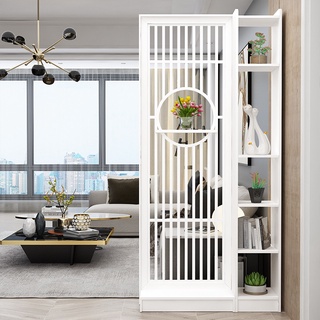 Vách ngăn chắn phòng khách sọc dọc liền kệ hiện đại thông minh( 1vách-1kệ) chính hãng IGA- IG495