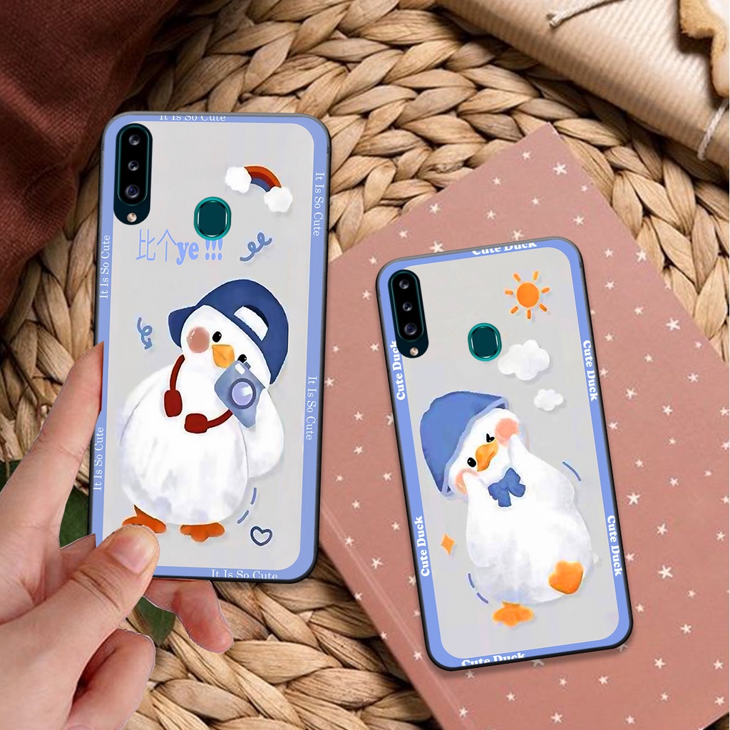 Ốp Samsung A20s bộ hình cute dễ thương gấu thỏ xinh xắn vẽ tay lạ mắt