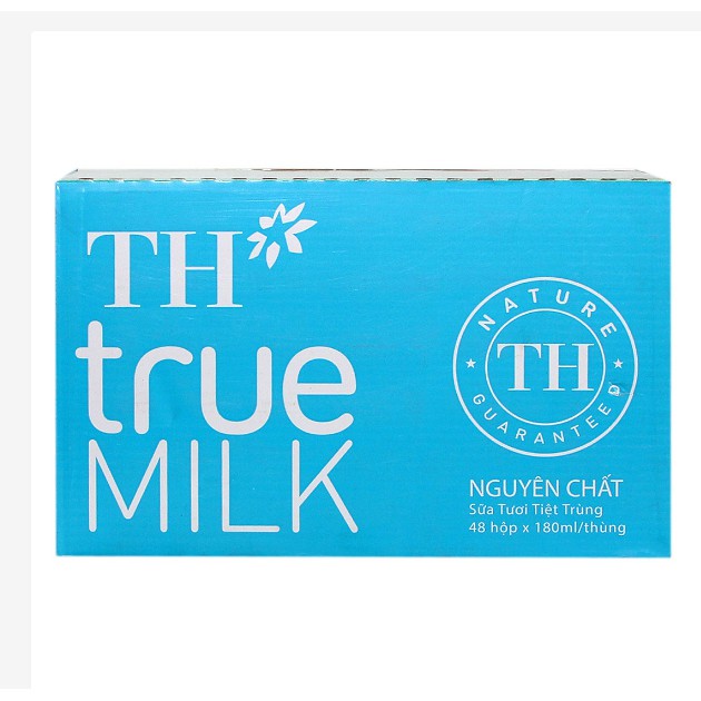 Thùng sữa tươi TH True Milk không đường 48 hộp x 180ml