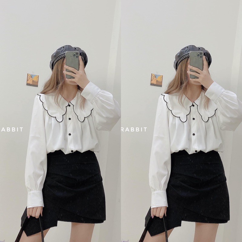 Áo babydoll viền cổ 1003