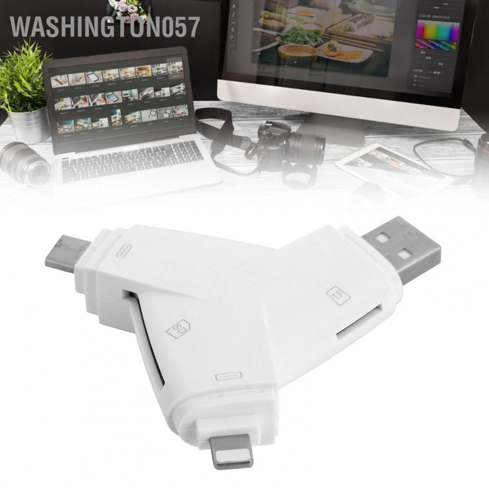 Washington057 3 in 1 USB Multi Memory Card Reader Adapter for IOS/Type‑C Interface