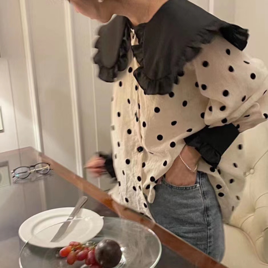 Hàng Mới Về Áo Sơ Mi Dài Tay Dáng Rộng Phong Cách Hàn Quốc Baju Wanita Lengan Panjang Hàng Mới Dành Cho Bạn Nữ