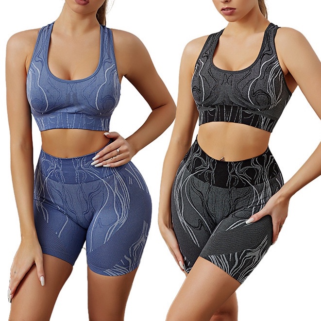 bộ tập yoga đồ tập yoga nữ, bộ đồ thể thao tập gym quần đùi áo bra dệt kim cao cấp SET06