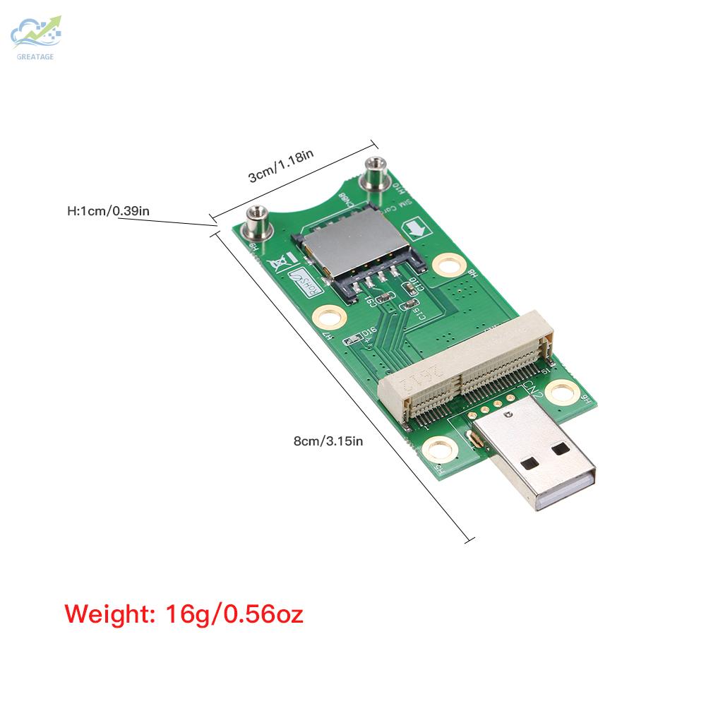 Card Chuyển Đổi G Mini Pci-E Sang Usb Với Khe Cắm Sim 3g / 4g