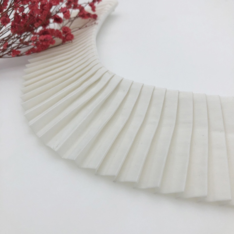 Cổ Áo Giả Xếp Ly Màu Trắng Đính Nút Ngọc Trai Phong Cách Vintage Dành Cho Nữ