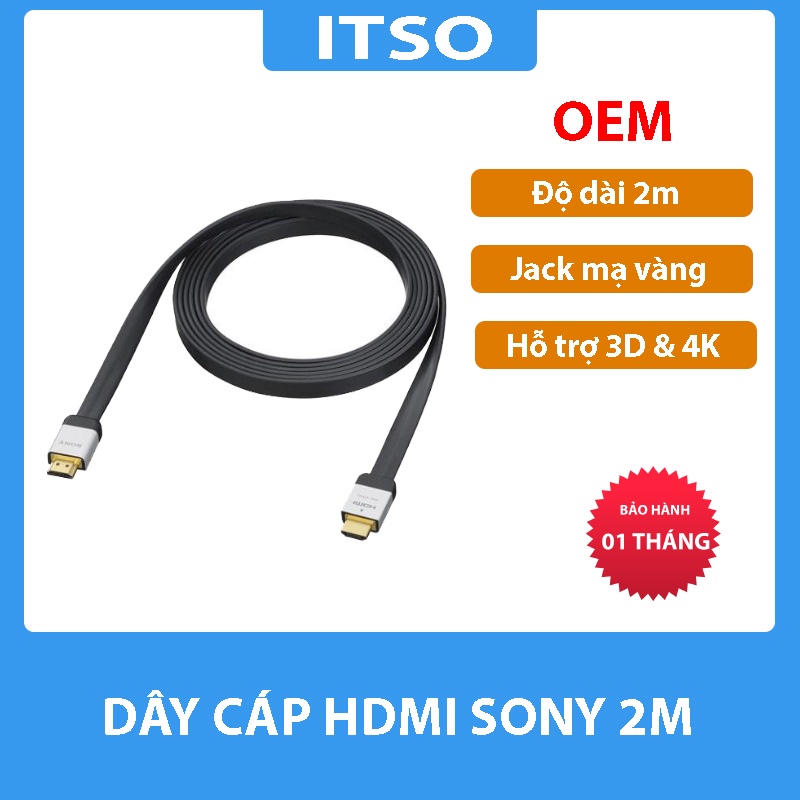 Dây cáp HDMI Sony 2m cao cấp hỗ trợ 4K và 3D