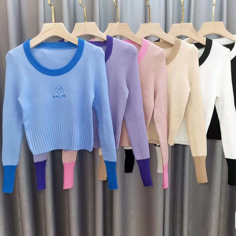 Áo Sweater Dáng Ngắn Thời Trang Mùa Thu Hàn Quốc Cá Tính | BigBuy360 - bigbuy360.vn