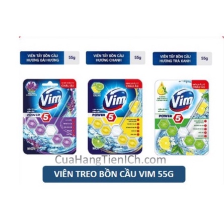 Viên Treo Bồn Cầu VIM POWER 5 Sạch Khuẩn Thơm Mát 55G