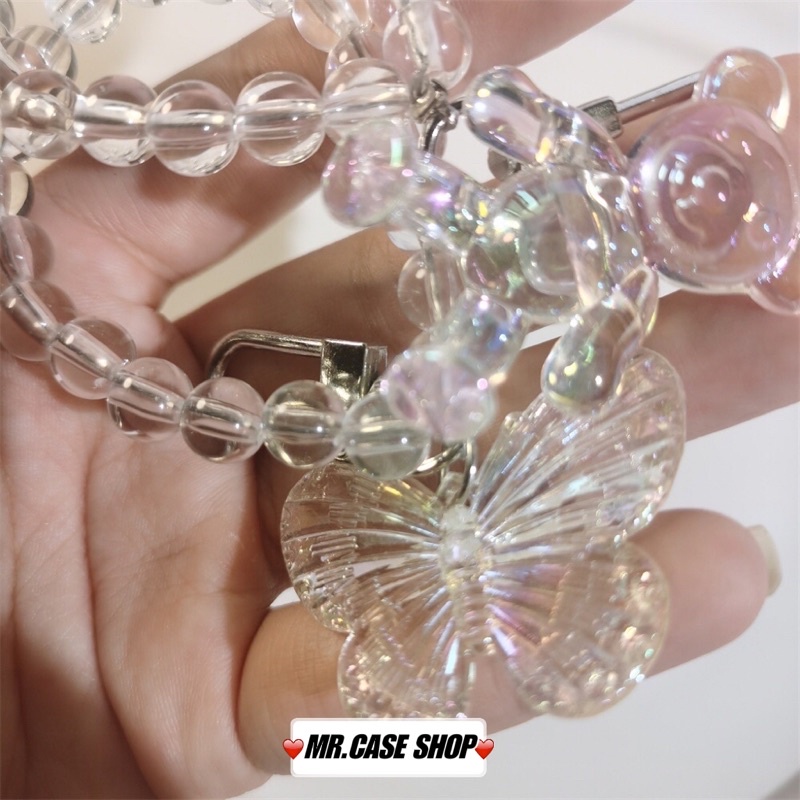 Móc khóa hình gấu pha lê lấp lánh đáng yêu dùng trang trí ,bear, butterfly -Mr.Case