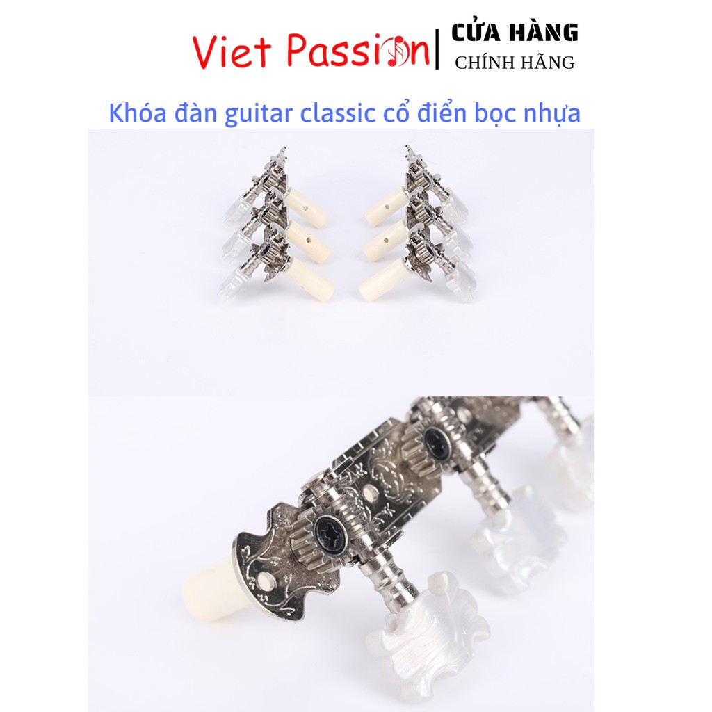 Bộ khóa đàn guitar acoustic đàn cổ điển dây nylon có liền 2 vế kèm ốc vít thay thế Viet Passion