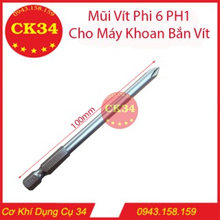 Mũi bắn vít bake phi 6 ph1 chuôi lục giác cho máy khoan, bắn vít hãng broppe