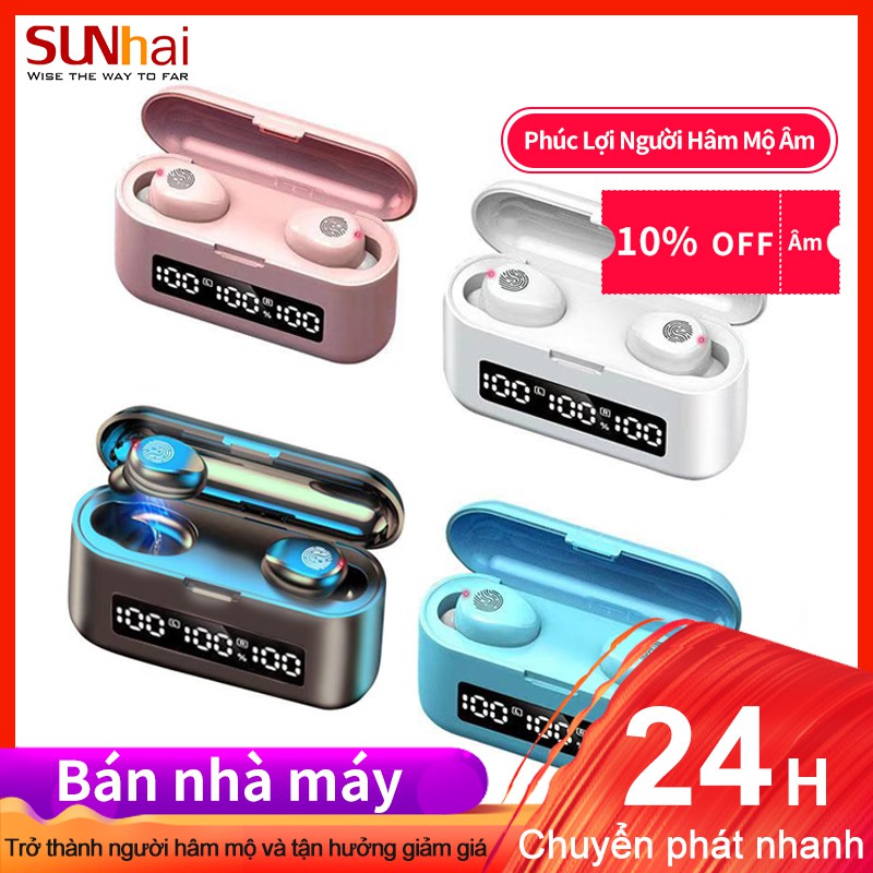 Tai nghe Bluetooth F9-39 không dây màn hình kỹ thuật số ba thông số hiển thị phù hợp với iPhone iOS Android