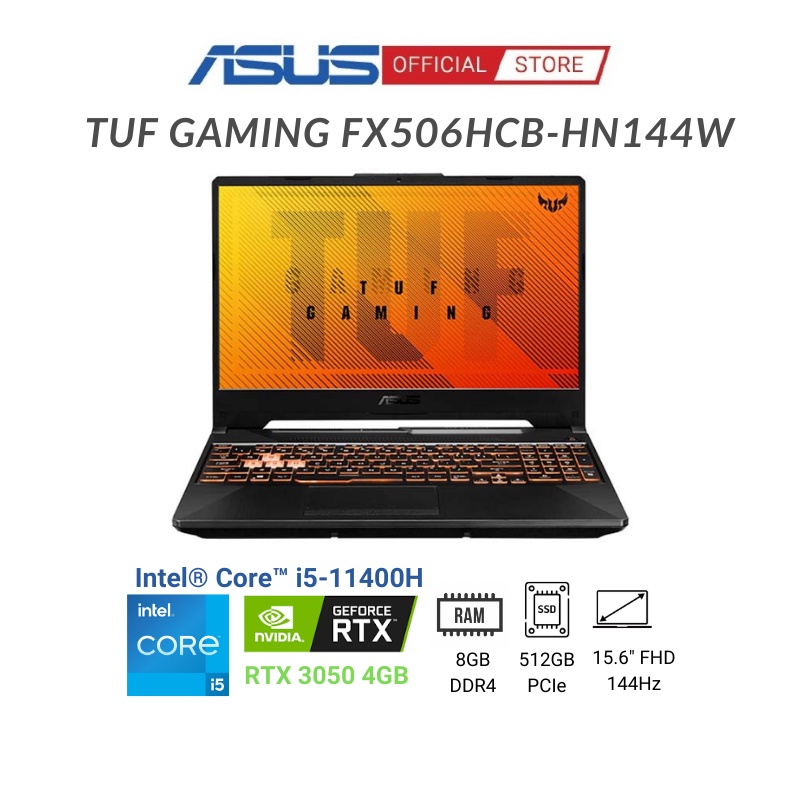 [Mã ELBAU7 giảm 7%] Laptop ASUS TUF Gaming F15 FX506HC-HN144W (Core™ i5-11400H + GTX 3050)