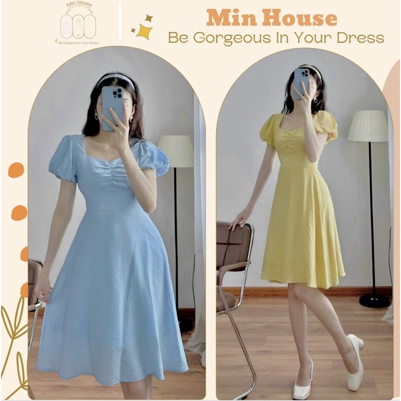 váy nữ dự tiệc nhẹ nhàng phong cách hàn quốc-Hàng cao cấp-đầm nữ đẹp dáng công sở-Min house clothing