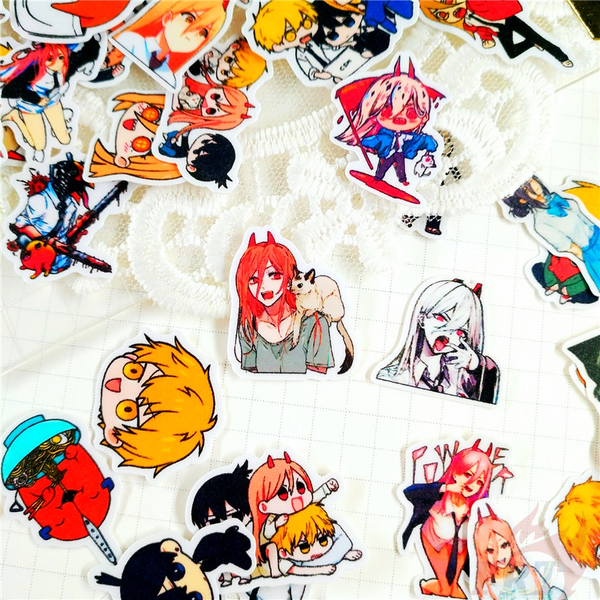 ★★★ Chainsaw Man Q-2 Mini Diary Manual Stickers ★★★ 60Pcs/Set DIY Fashion Scrapbooks Album Decor Decals Stickers（Size: 2~3cm）