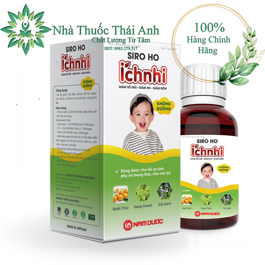 Siro Ho Ích Nhi Không Đường 90ml