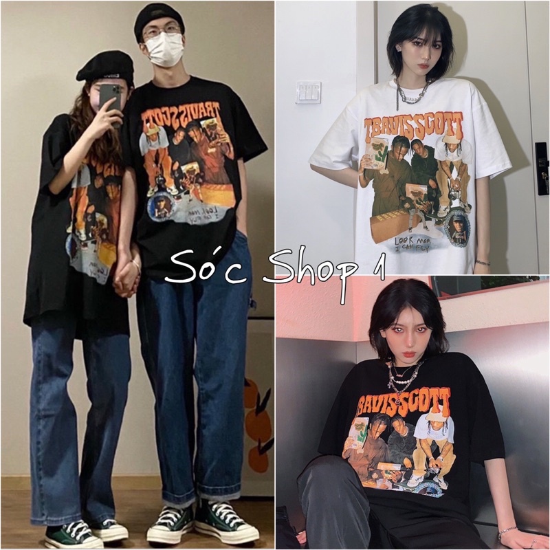 Áo Phông Oversize Hình TRAVIS SCOTT Tay Lỡ Form Thụng Chuẩn Ảnh Sóc Shop 1 ( Video cận chất)